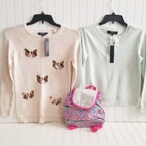 Sugar Rush Girls Sweaters & Mini Backpack Bundle